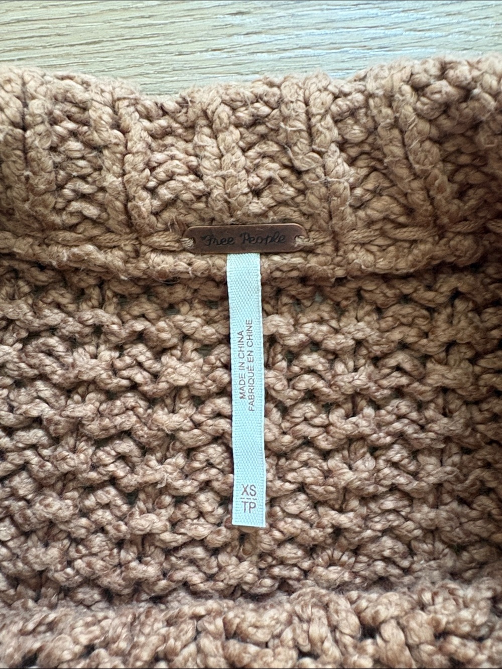 Free People Cropped Cable Knit Sweater - Brown - Picture 2 of 4